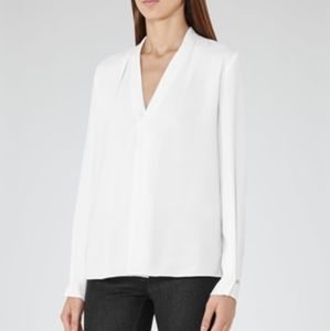 REISS Mapel Long sleeved Wrap Top/Blouses